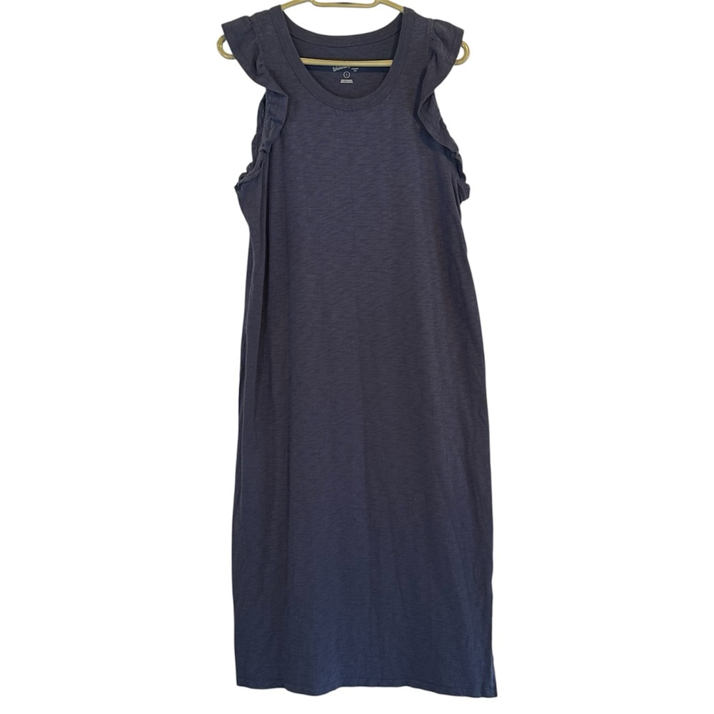 Universal Thread Ruffle Sleeve Midi T-Shirt Dress Blue Large